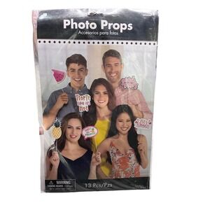 Amscan Tropical Photo Props - 13 Piece Summer Party Photo Booth Accessories